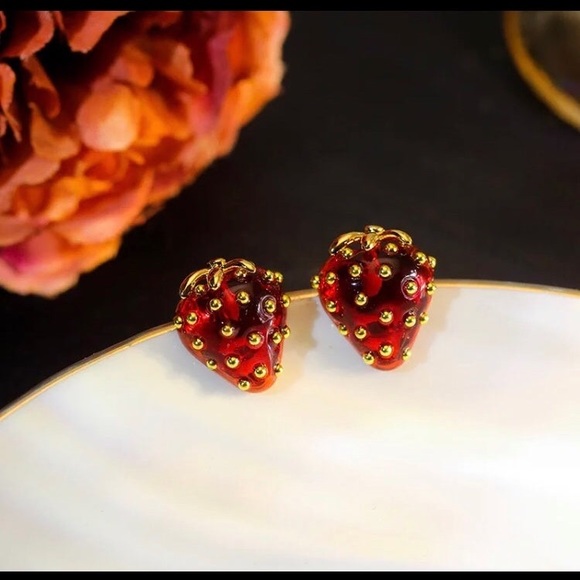 - Katespade strawberry earrings - Picture 2 of 10